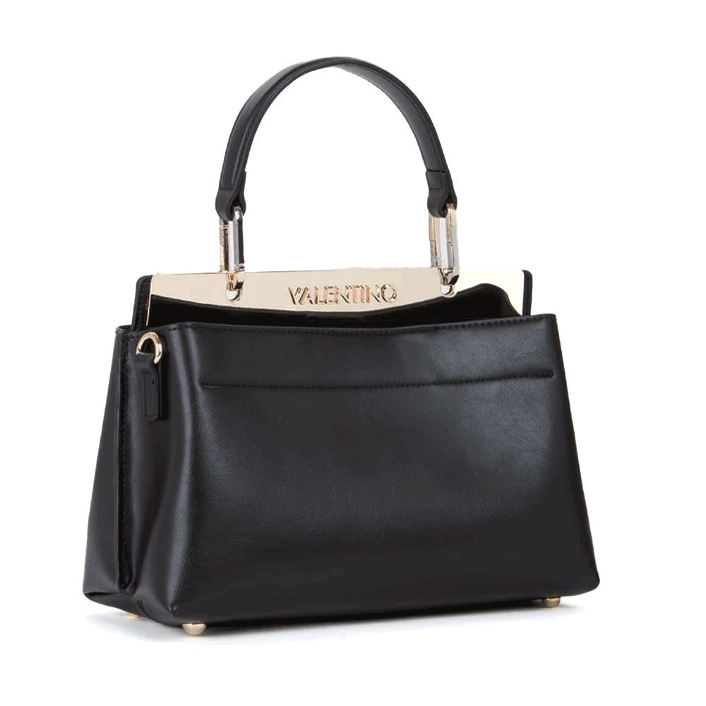 Poșetă tote bag in bag femei Valentino Victoria neagră cu logo metalic 1959POSS8P637N